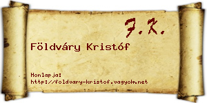 Földváry Kristóf névjegykártya