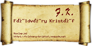 Földváry Kristóf névjegykártya