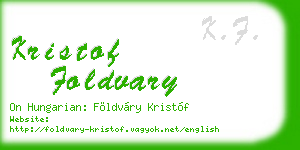 kristof foldvary business card