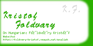 kristof foldvary business card